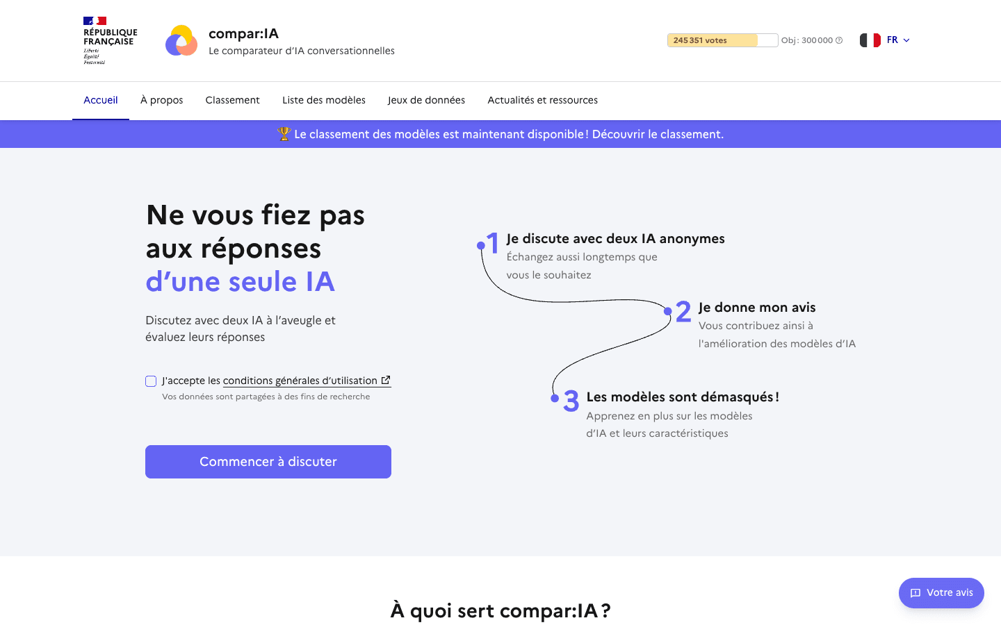 Capture de l'interface de Compar:IA